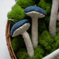 Linen Fabric Mushroom Ornament: Grey