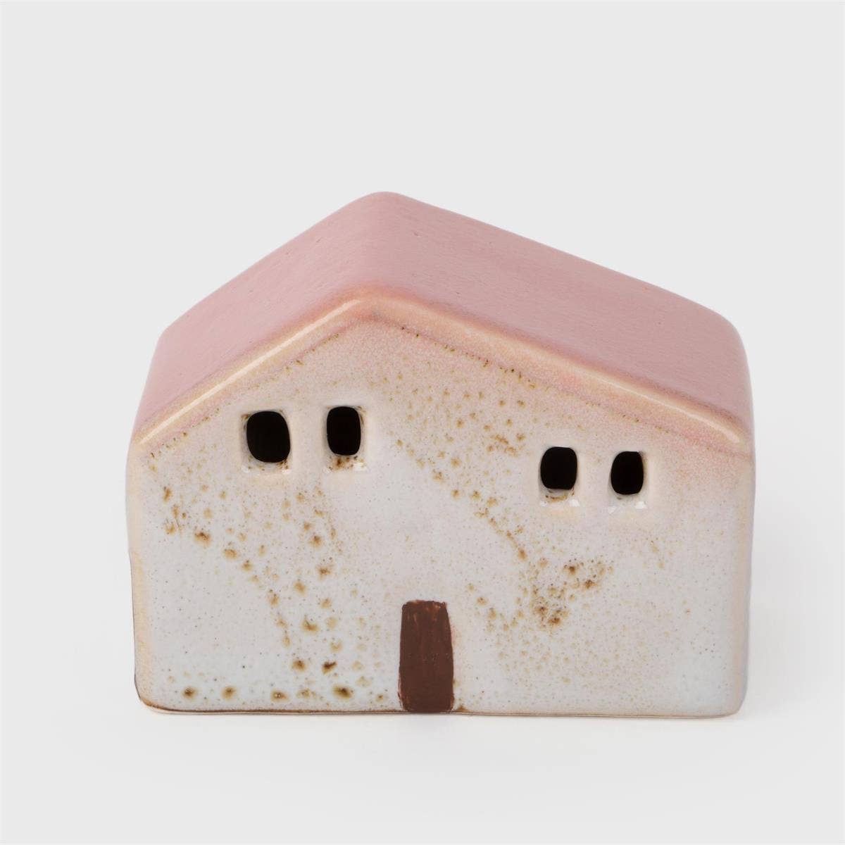 Ceramic Painted House Décor W/LED: Beige