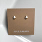 Teardrop White Ceramic Gold Accent Stud Earrings