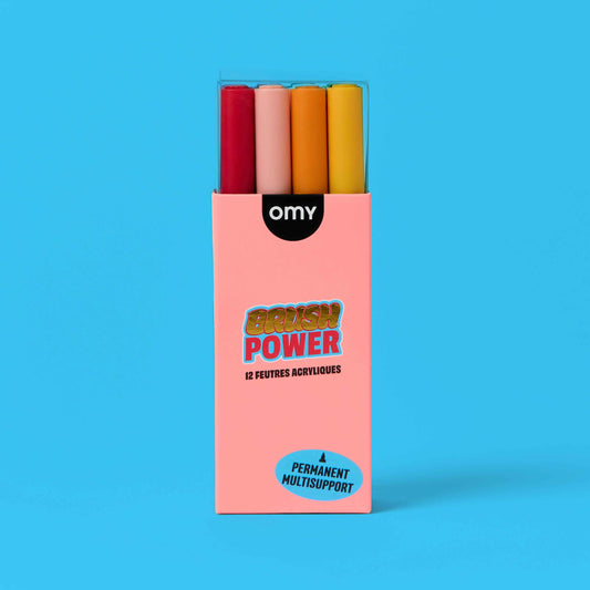 12 BRUSH POWER ACRYLIC MARKERS