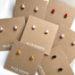 Teardrop Navy Blue Ceramic Gold Accent Stud Earring