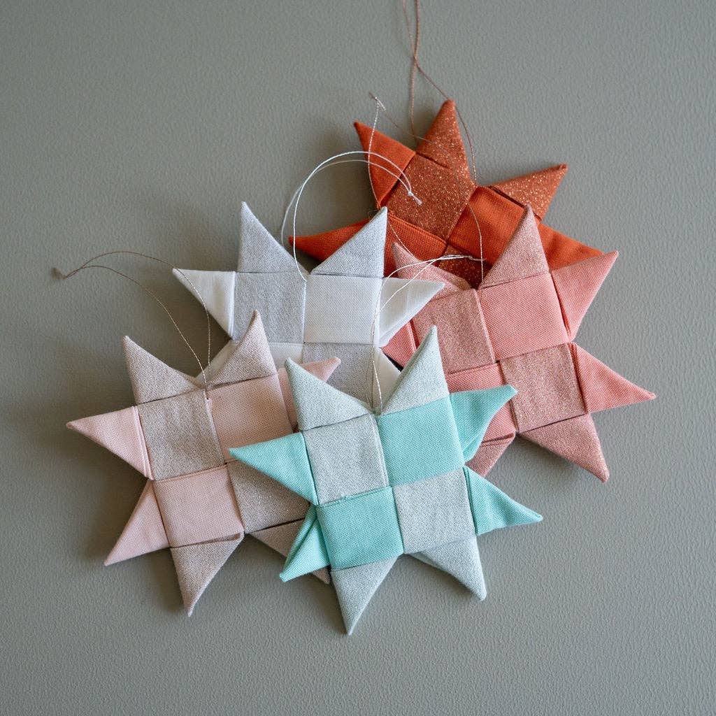 Large Folded Fabric Star: White
