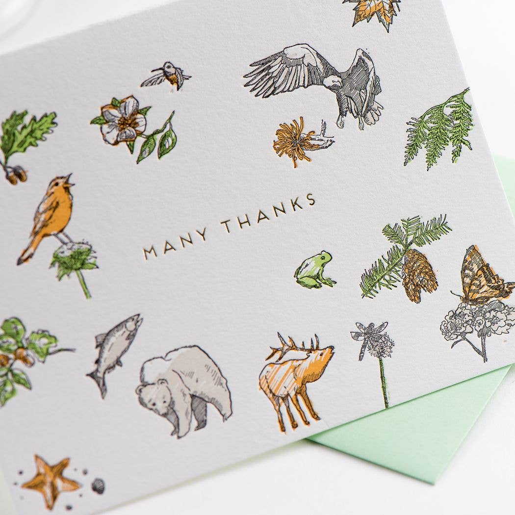 Many Thanks Flora & Fauna Card: SIngle Card