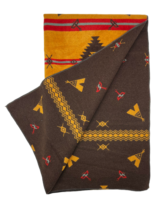 Buffalo Cross Teepee Throw Mustard