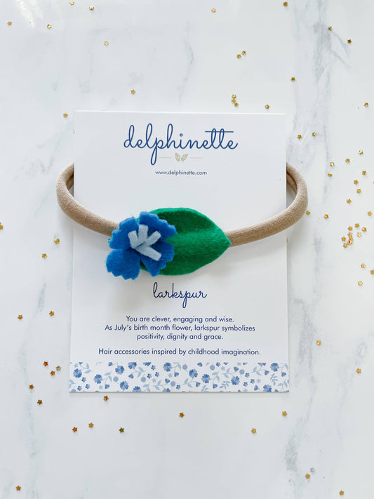 Blue Larkspur Baby Headband