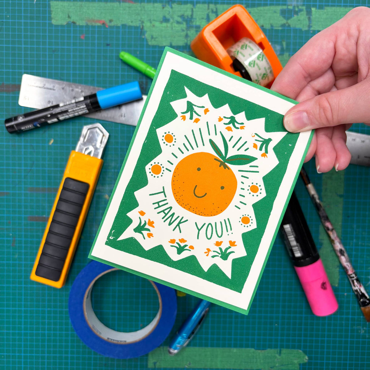 Orange Thank You!! Greeting Card