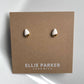 Teardrop White Ceramic Gold Accent Stud Earrings