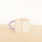 Short Ceramic Coffee Mug - Stripes: Poppy