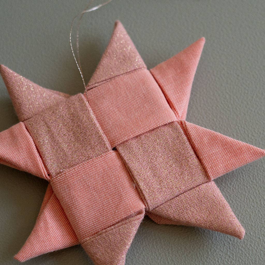 Large Folded Fabric Star: White