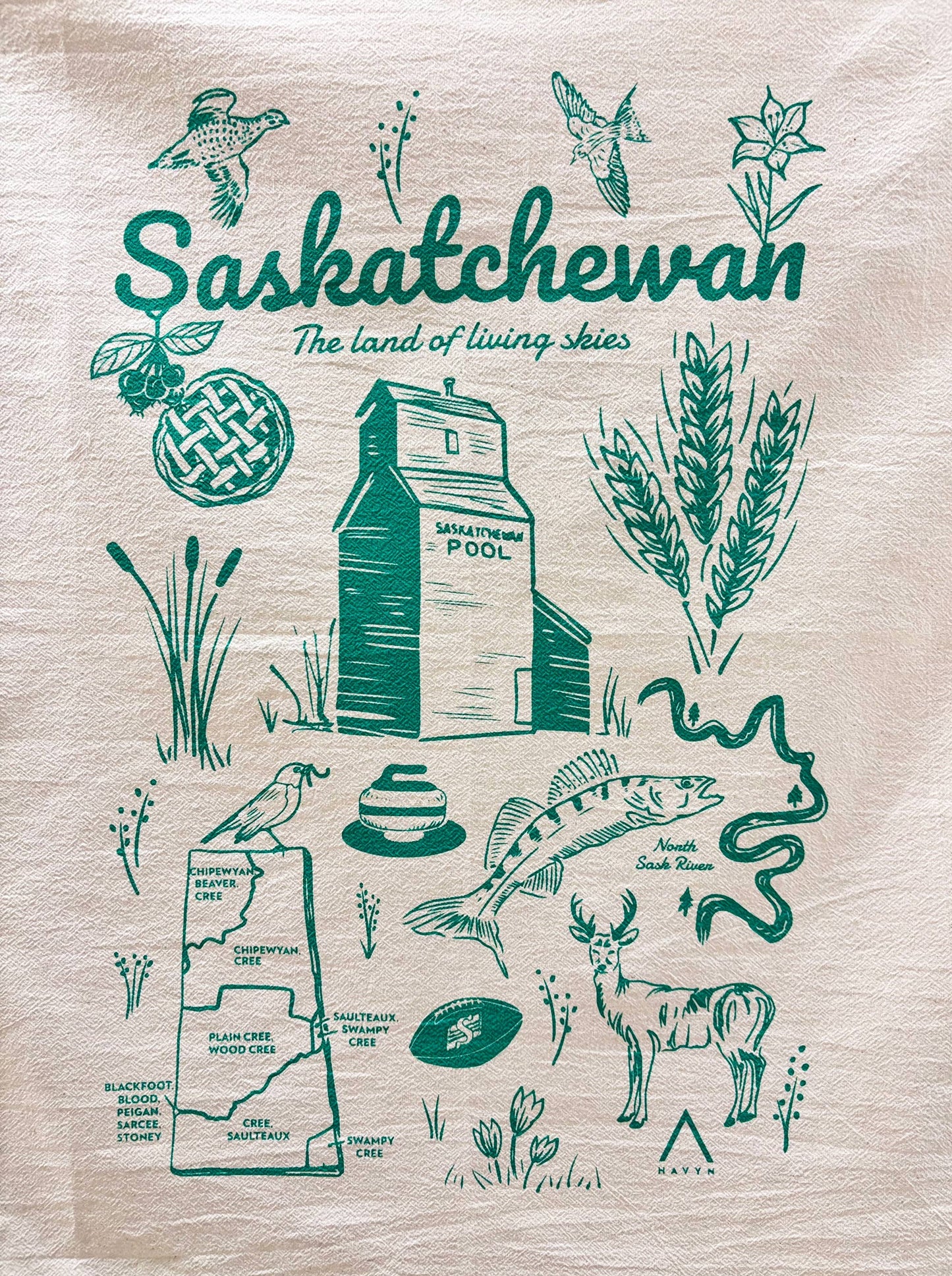 Saskatchewan Commemorative Organic Tea Towel - 20x24