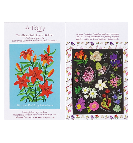 Western Red Lily & Flowers of Canada Vinyl Stickers (2-Pack)