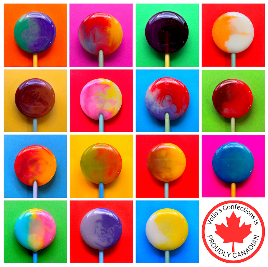 Mini Handcrafted Rainbow Lollipops: Rhubarb and Custard
