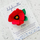 Red Poppy Hair Clip - August Birth Month Flower Gift