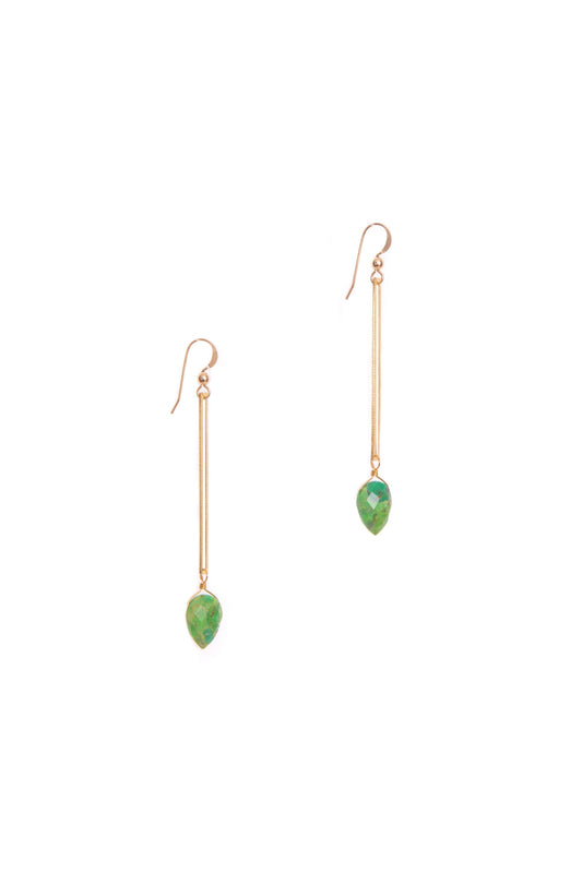 Isla Earrings: Green Turquoise