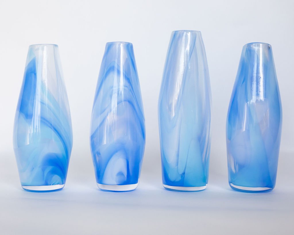 Blue Crush Tie-Dyed Pencil Vase