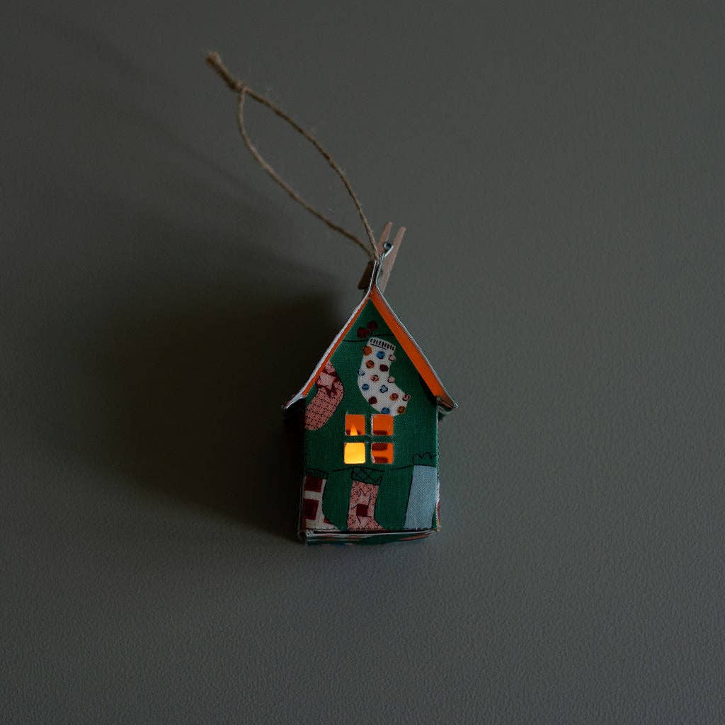 Holiday Fabric House Luminary: Stockings (black)