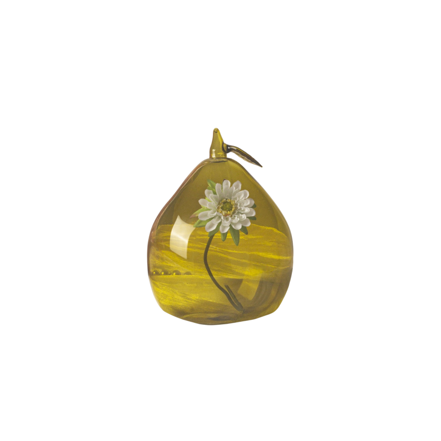 Creative Fruit Hydroponic Glass Vase - Artistic Home Décor: Pear 13.9*4.3cm