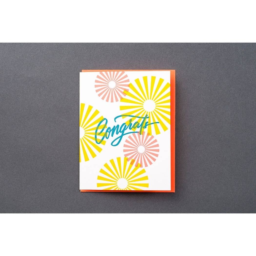 Congrats Starburst Calligraphy Card