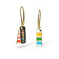 Colors Swatch Book Earrings - Artsy Gold Colorful Jewelry