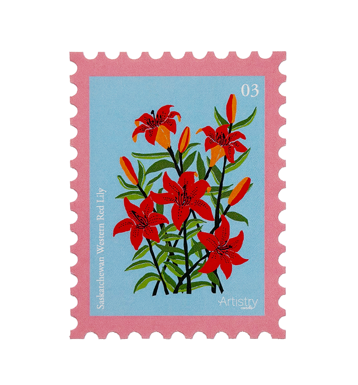 Western Red Lily Stamp Sticker – Saskatchewan Canada