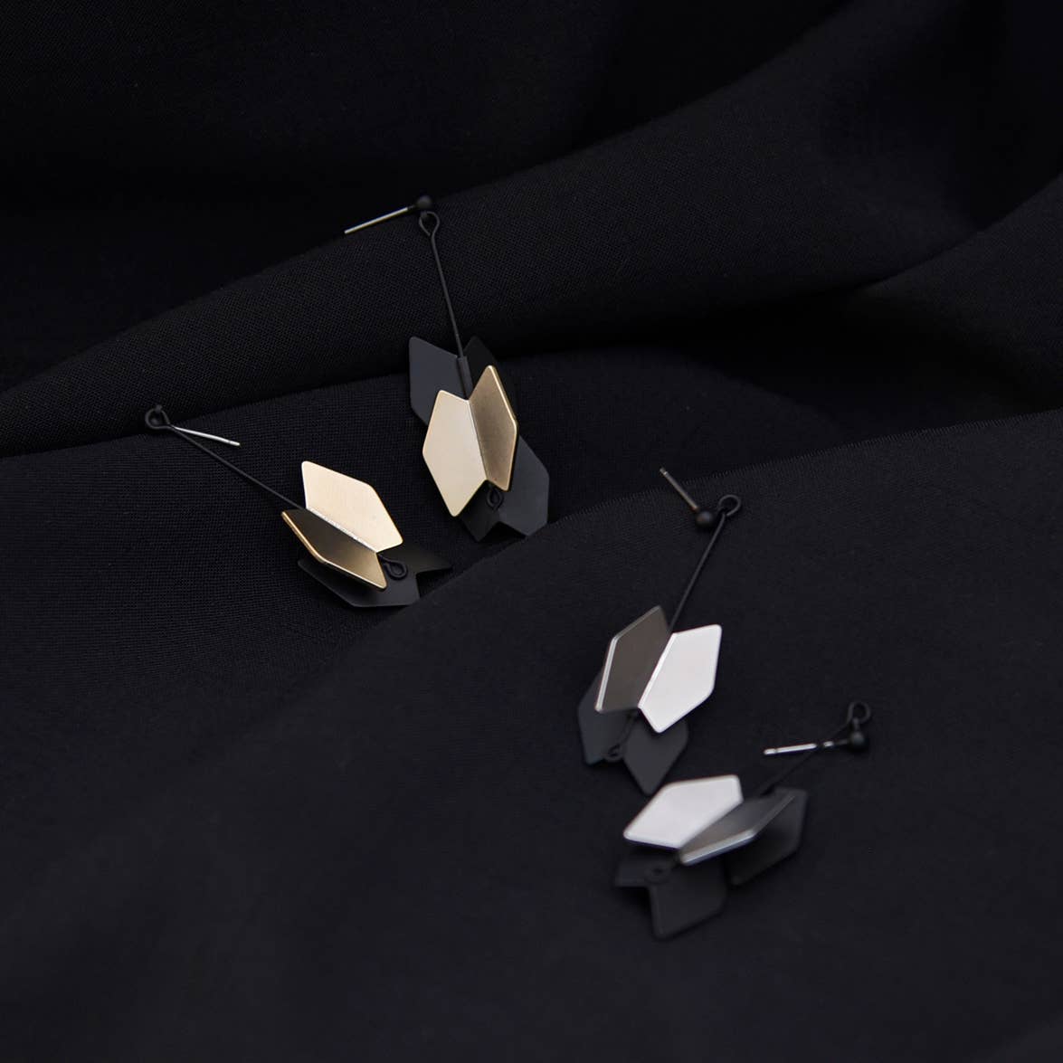 Yara Earrings: Black Gold