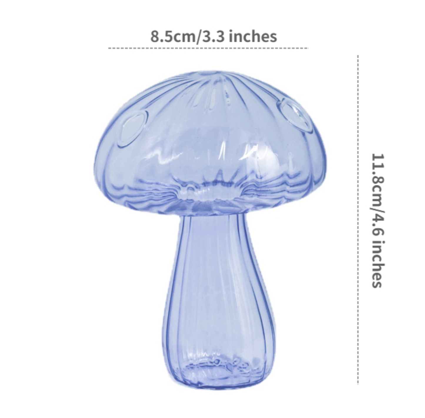 Mini Glass Mushroom Bud Vase: Light Brown