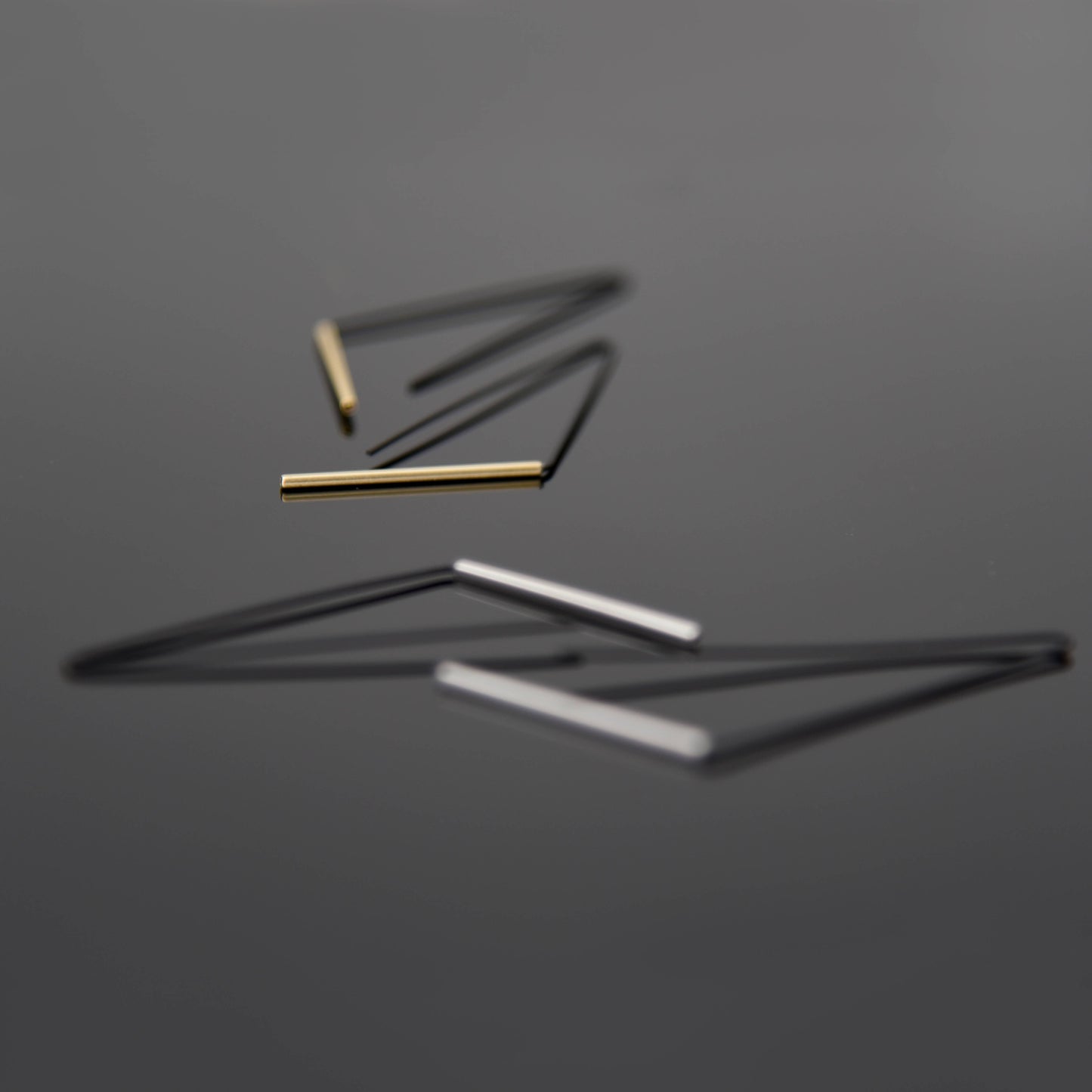 Jagged Hoop Earrings: Black Silver