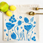 Mack Flowers Organic Tea Towel Blue - 20x24