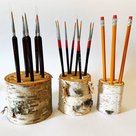 Pen.Brush.Pencil.Holders: White Birch / 1 pen