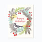 'Holiday Wreath' Linocut Holiday Card by Hawk and Rose