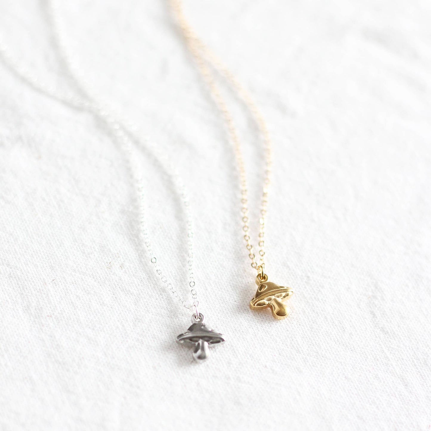 Mushroom Necklace: Gold