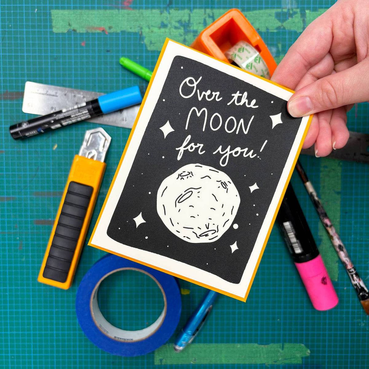Over The Moon For You! Greeting Card