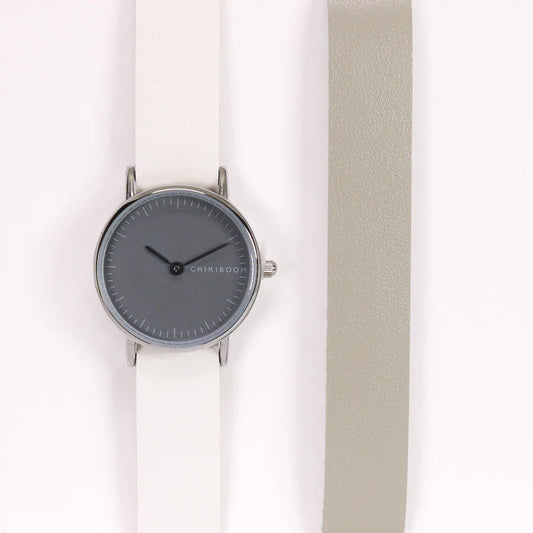 90's Inspired Watch Duos White/Grey