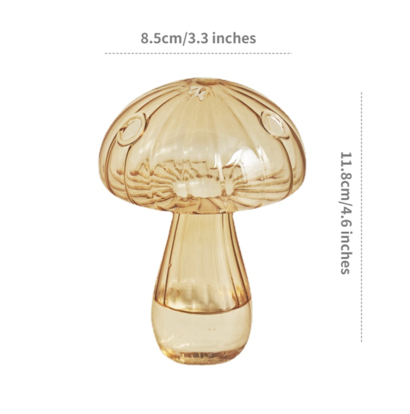 Mini Glass Mushroom Bud Vase: Green