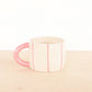 Short Ceramic Coffee Mug - Stripes: Bubblegum