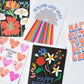 Sending Good Vibes Cloud and Rainbow Note Card