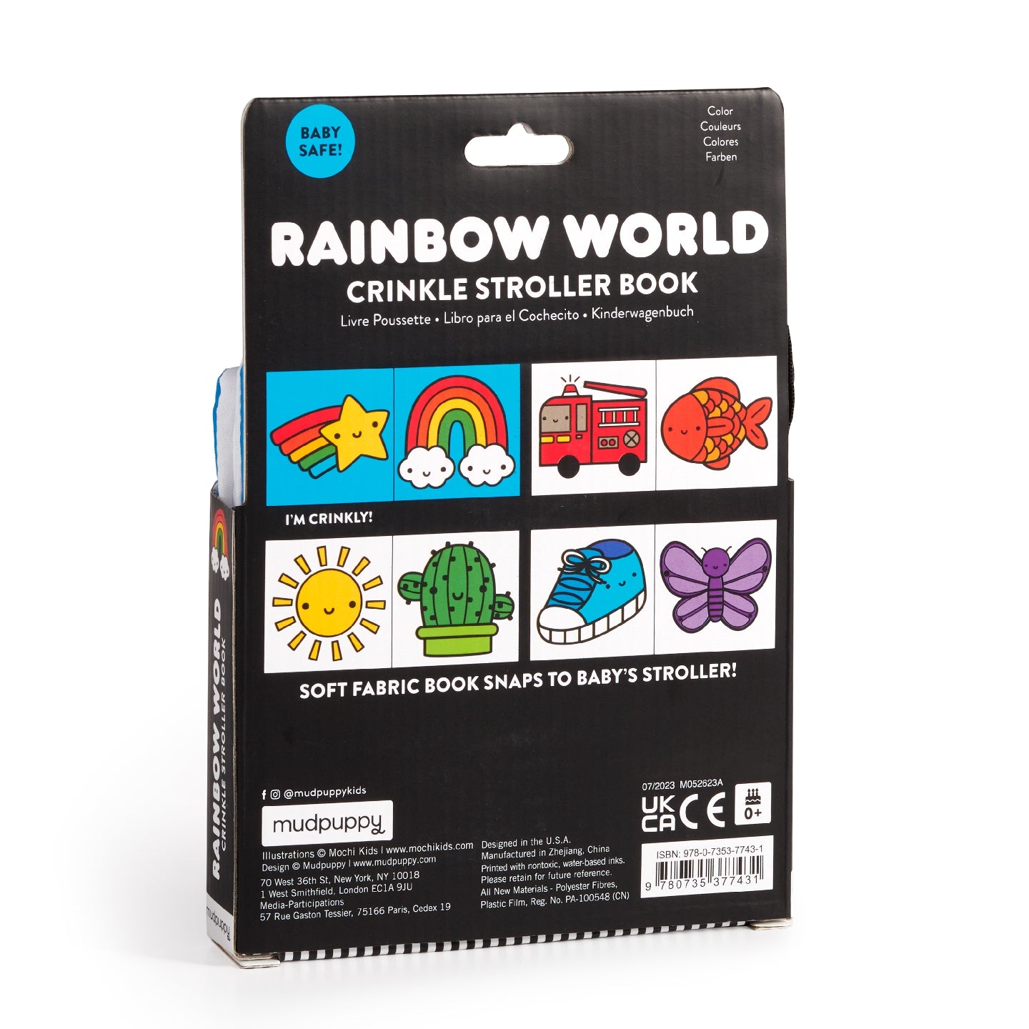 Rainbow World Crinkle Fabric