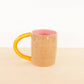 Handmade Ceramic Colorblock Mug - 10 oz: Pink/orange