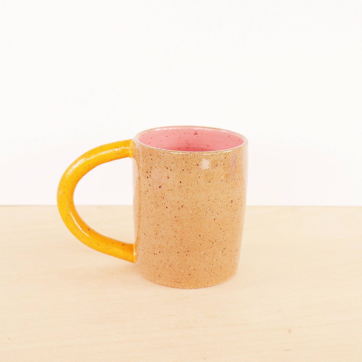 Handmade Ceramic Colorblock Mug - 10 oz: Red/purple