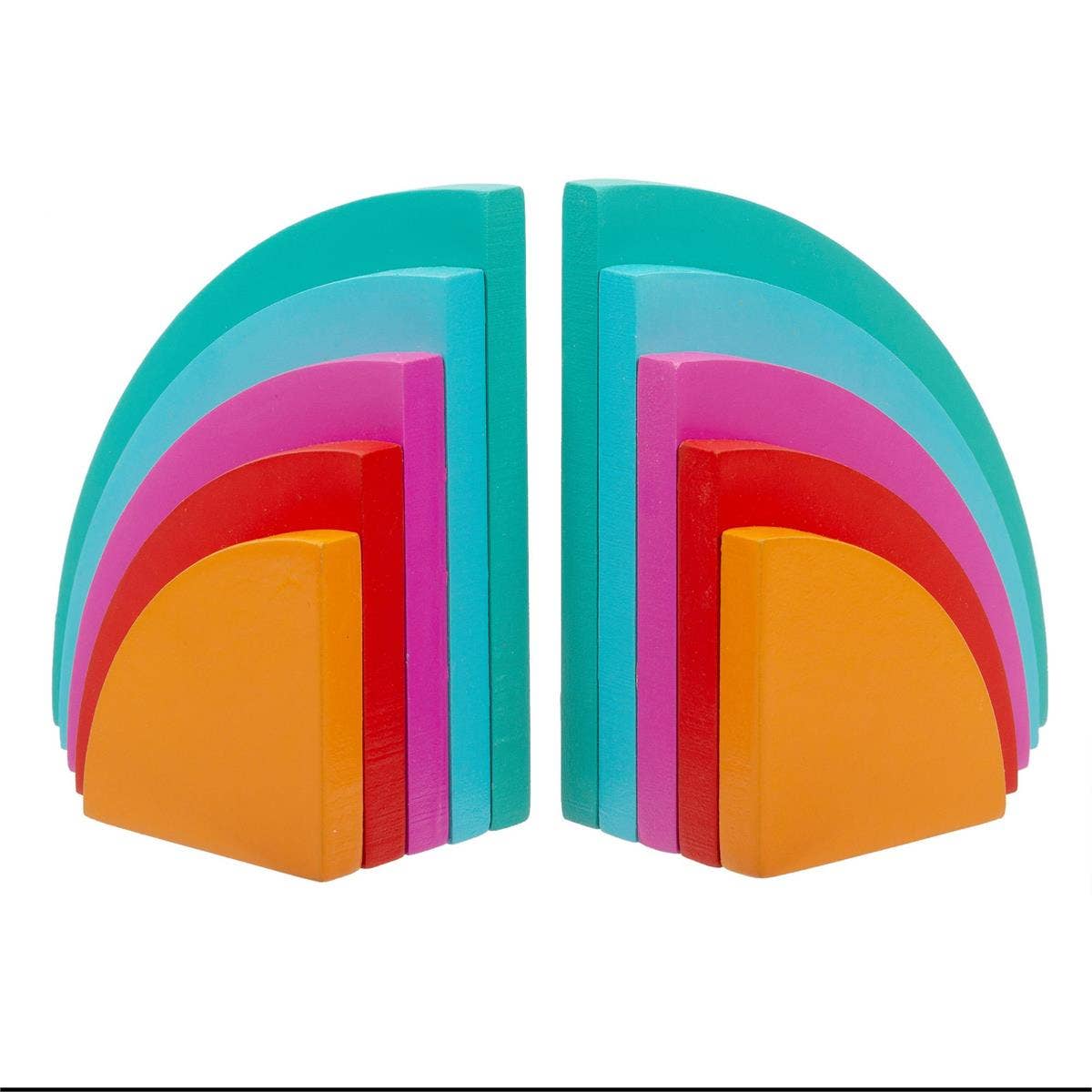 Vibrant Rainbow Bookends Set of Two