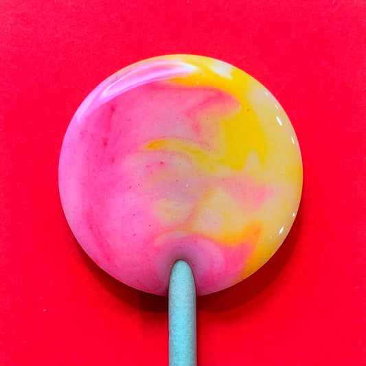 Mini Handcrafted Rainbow Lollipops: Rhubarb and Custard