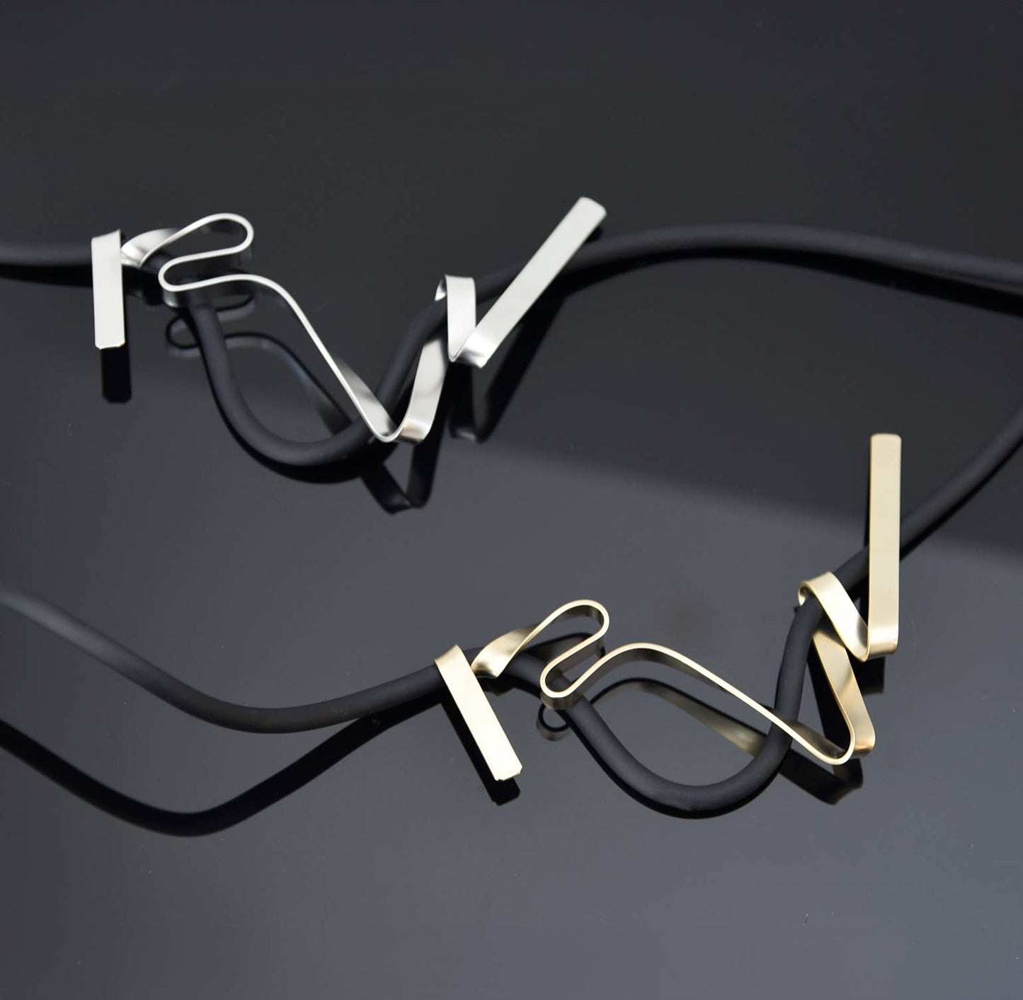 Allure Cord Necklace: Matte Black