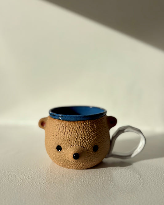 Bear Pawttery Brown Bear Mug - Blue