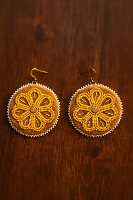 Orange & Yellow Beaded Earrings