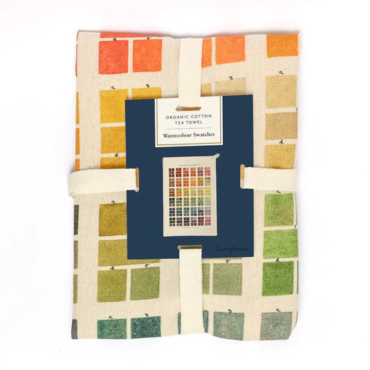 Organic Cotton Tea Towel Watercolor Swatches