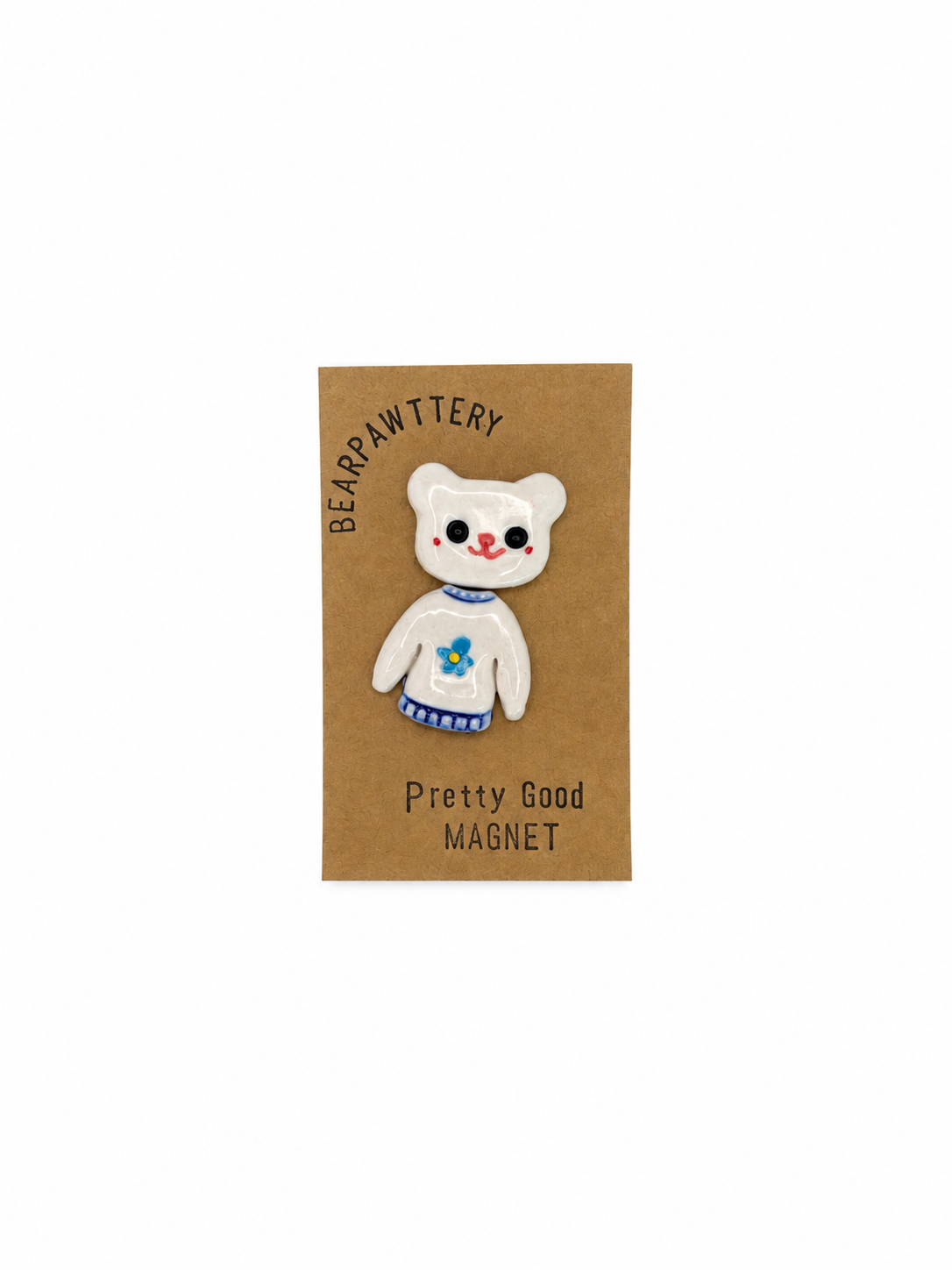 Bear Pawttery Bear & Sweater Magnet Set