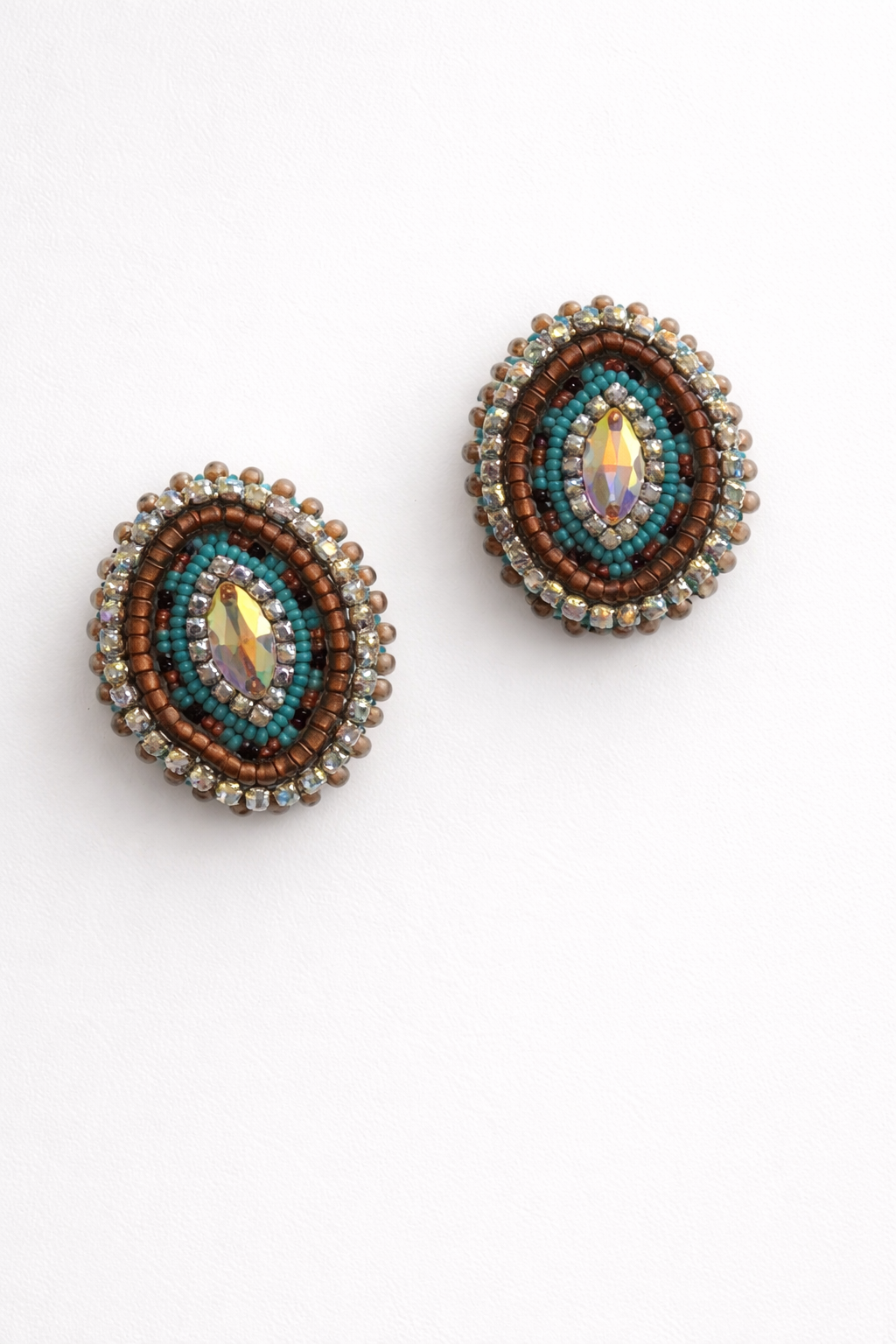 Helen Oro Designs Crystal Oval Earrings