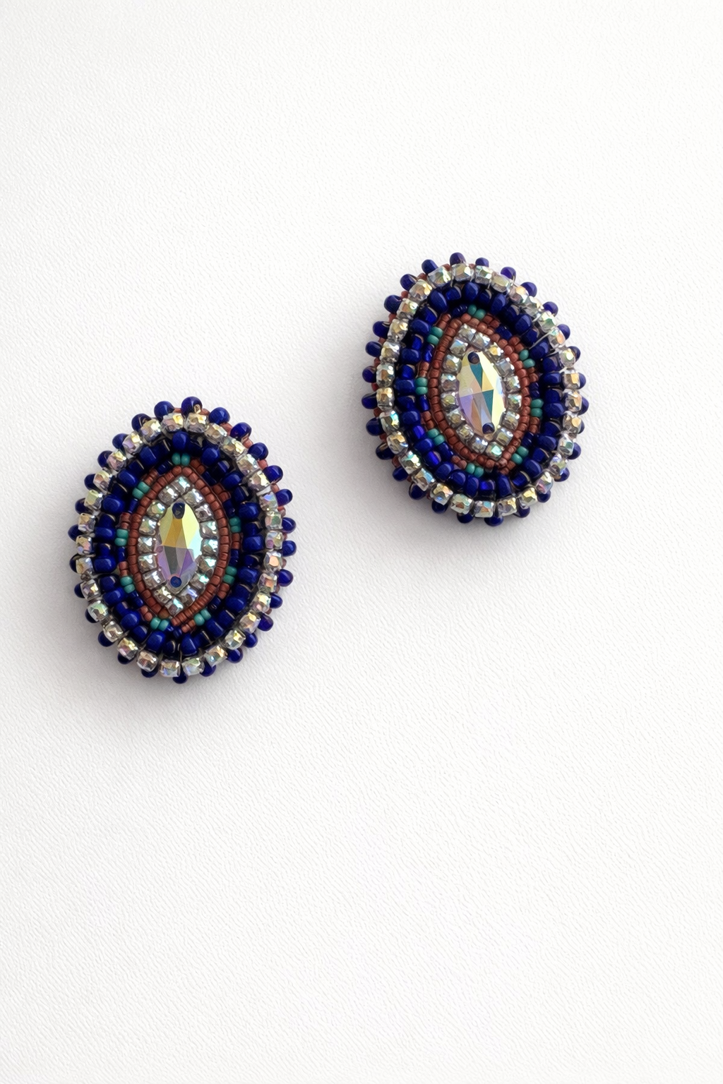 Helen Oro Designs Crystal Oval Earrings