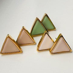Clay Rose Triangle Stud