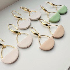 Clay Rose Half Circle Dangle